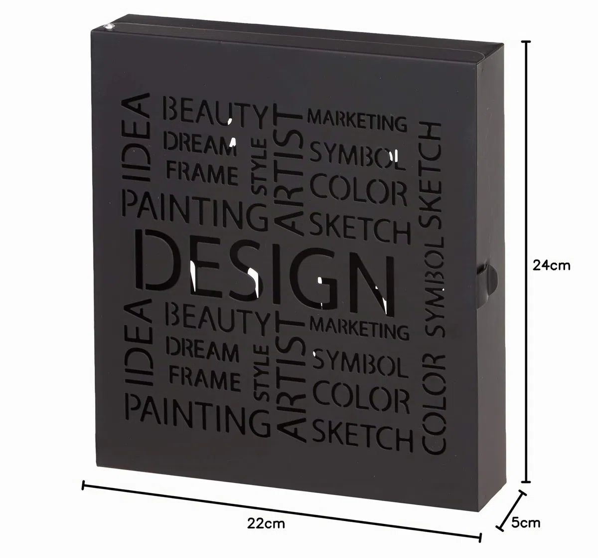HAKU Caja de Llaves Negro, Metal, Metal - Dim.: AN 22 cm x AL 24 cm x P 5 cm, Estilo: Moderno
