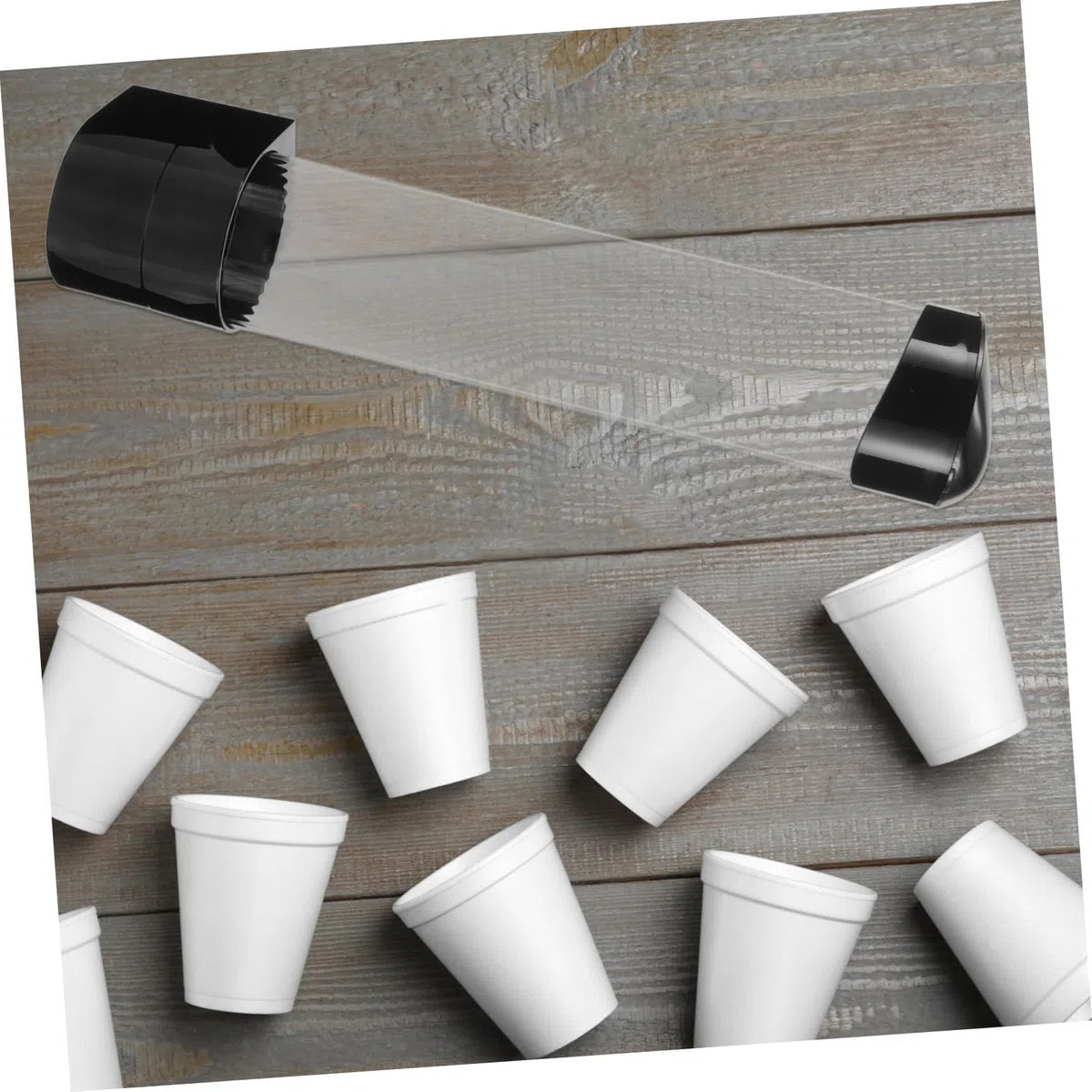 WOONEKY Dispensador de Vasos Desechables Montado Pared Soporte Automático para Tazas Plásticas Dispensador Individual Preciso para Oficina y Máquina de Agua Color Negro Elegante