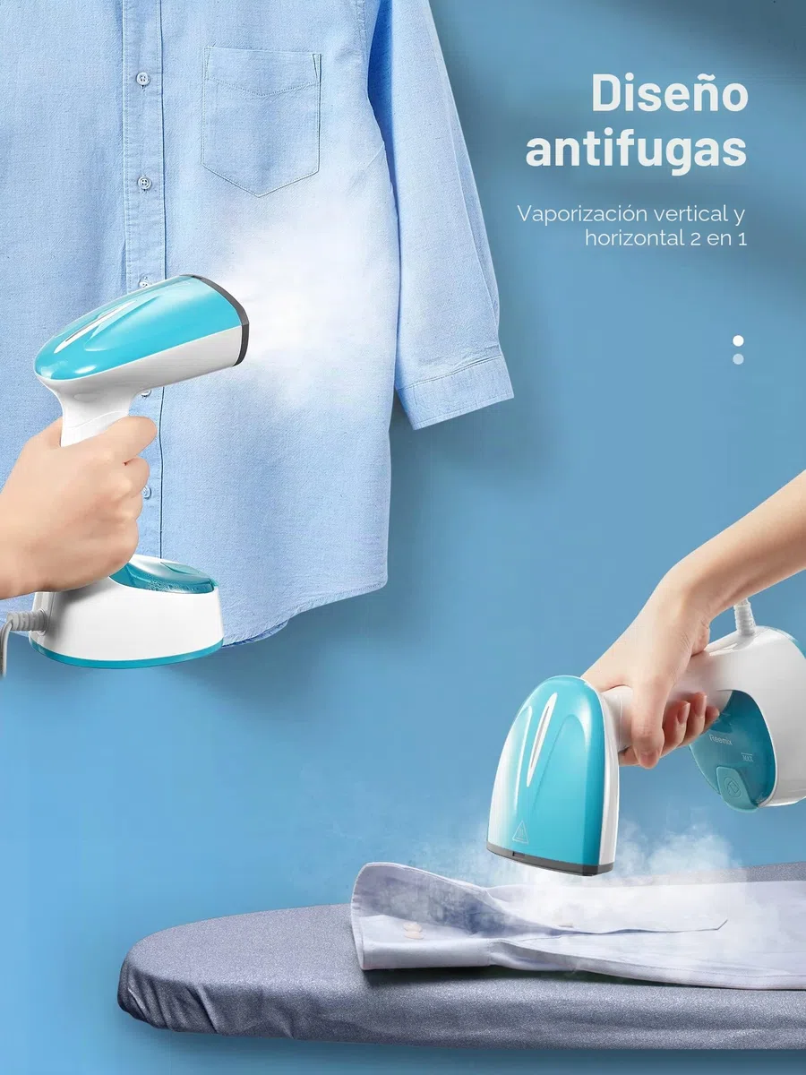 Reemix Plancha Vertical Vapor, Diseño de Mano Plegable Plancha Vertical, Removedor de Arrugas de Ropa, Fuerte Vapor Penetrante, para el Hogar, la Oficina y los Viajes, 220V (Azul)