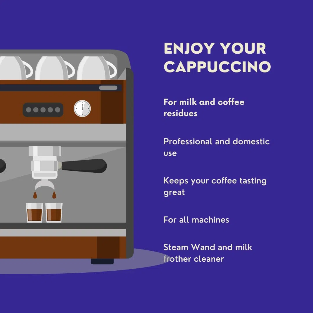 Puly Caff Milk Plus - Limpiador líquido de espuma de leche y residuos, detergente para máquinas de café espresso, sistemas y equipos, 1000 ml