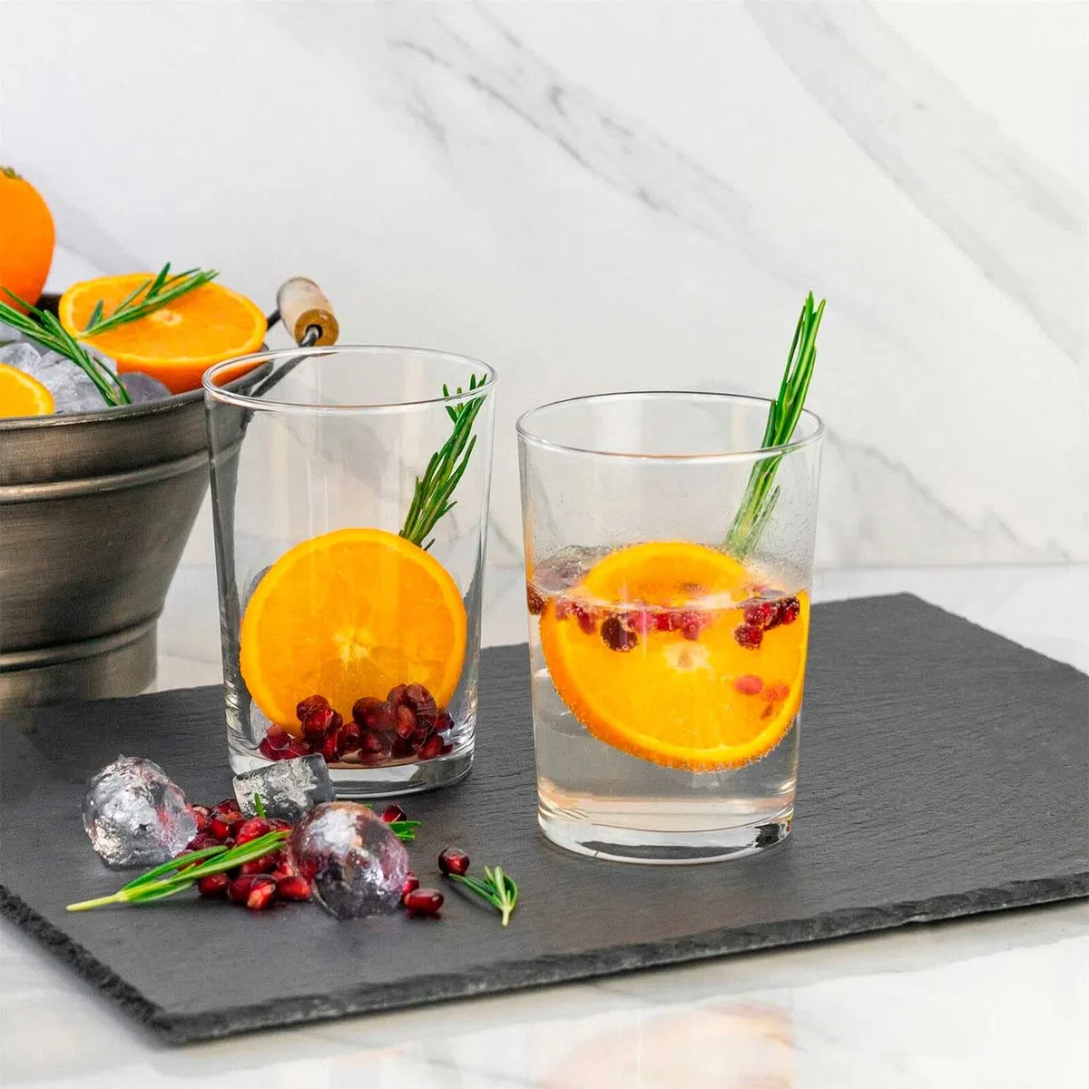 Acan - Caja de 12 Vasos de Cristal Multiusos 520 ml