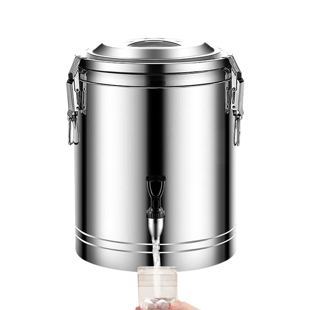 Dispensador de Bebidas para con grifo y jarra en acero inoxidable | Dispensador de Agua y Bebidas con Grifo para Café, Té, , Frío y Caliente, Hogar, Cafetería, Restaurante