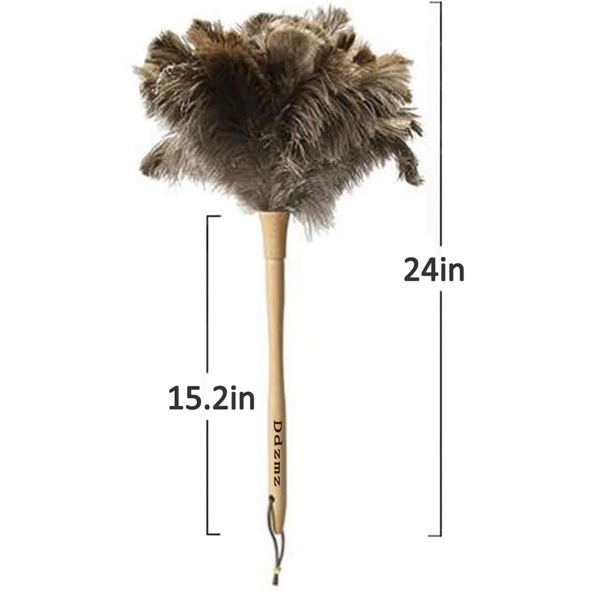 Plumero de Plumas para el hogar, Plumero de Plumas de Avestruz Naturales y auténticas Plumas de Avestruz ecológico Reutilizable Mango Largo Grande de Avestruz Limpieza para ama de casa, Color marrón, | Auténtico natural esponjoso, reutilizable y lavable,