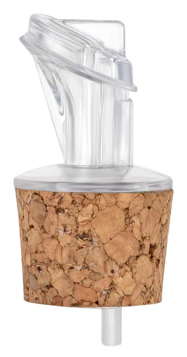 Paquete de 5 vertedores de plástico con corcho | ancho | adecuado para aceite, vinagre, licores o alcohol