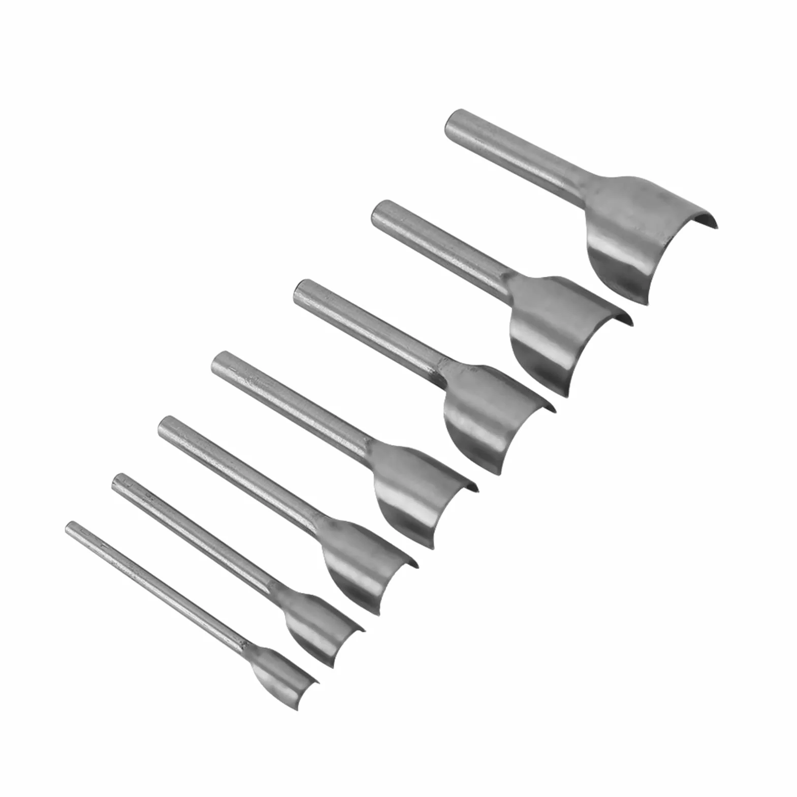 Punzón de Corte de Forma Semicircular, Akozon Cortador de Extremo de Correa de Punzón Redondo de 7 Piezas de Cuero de Bricolaje para Coser Cuero Casero (10-40 MM)