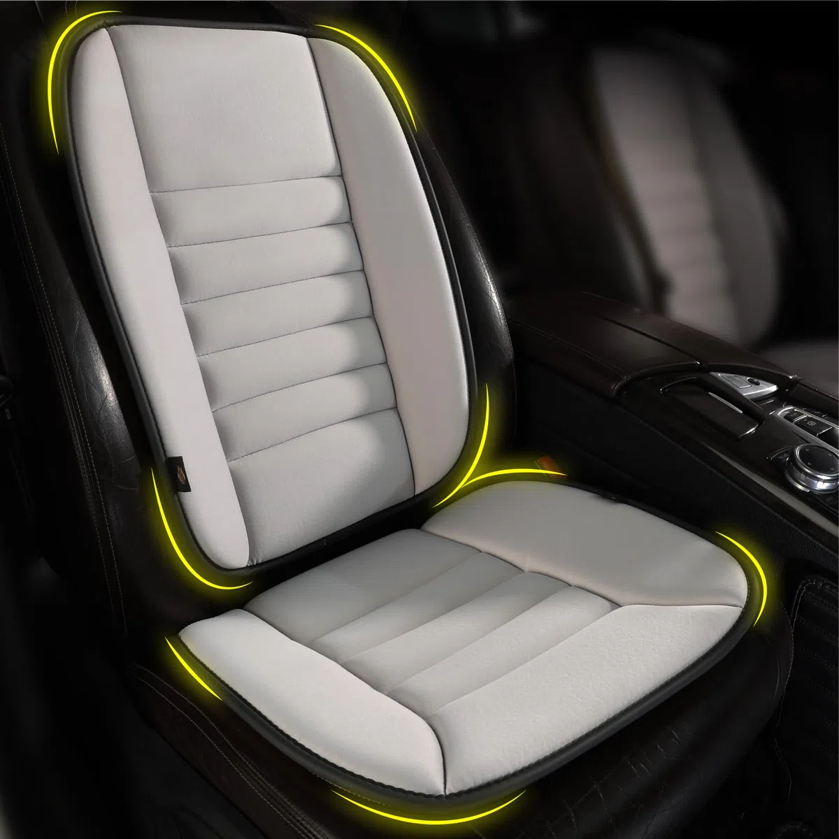 kingphenix Cojín para Asiento de Coche con Almohada de Soporte Lumbar: Diseño de Espuma Viscoelástica Mejorada para Alivio del Dolor, Ideal para Conductores y Uso en Oficina - Comodidad Lombar