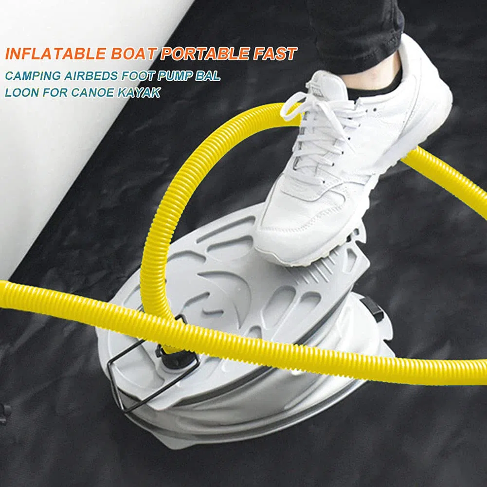 Bomba de aire de pie, Bomba de pie para barco, Bomba de aire inflable, Barco inflable Portátil Rápido Camping Airbeds Bomba de pie Globo para Canoa Kayak