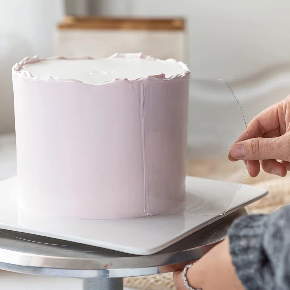 Rascador para tartas, peine para repostería, herramienta para hornear, herramientas de cocina, raspador de pasteles, más suave en 13 patrones para diferentes formas de bordes de tartas, transparente