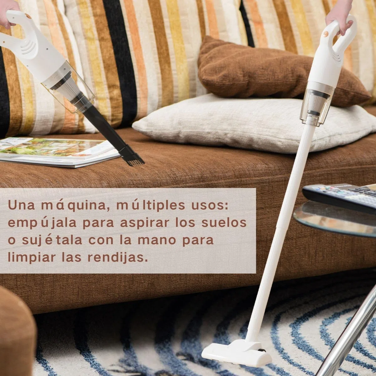 Aspiradora sin Cable, Aspiradora Potente, Escoba Eléctrica Especializada para Suelos, Alfombras y Eliminación de Pelo de Mascotas, Silencioso y Ligero, Blanco