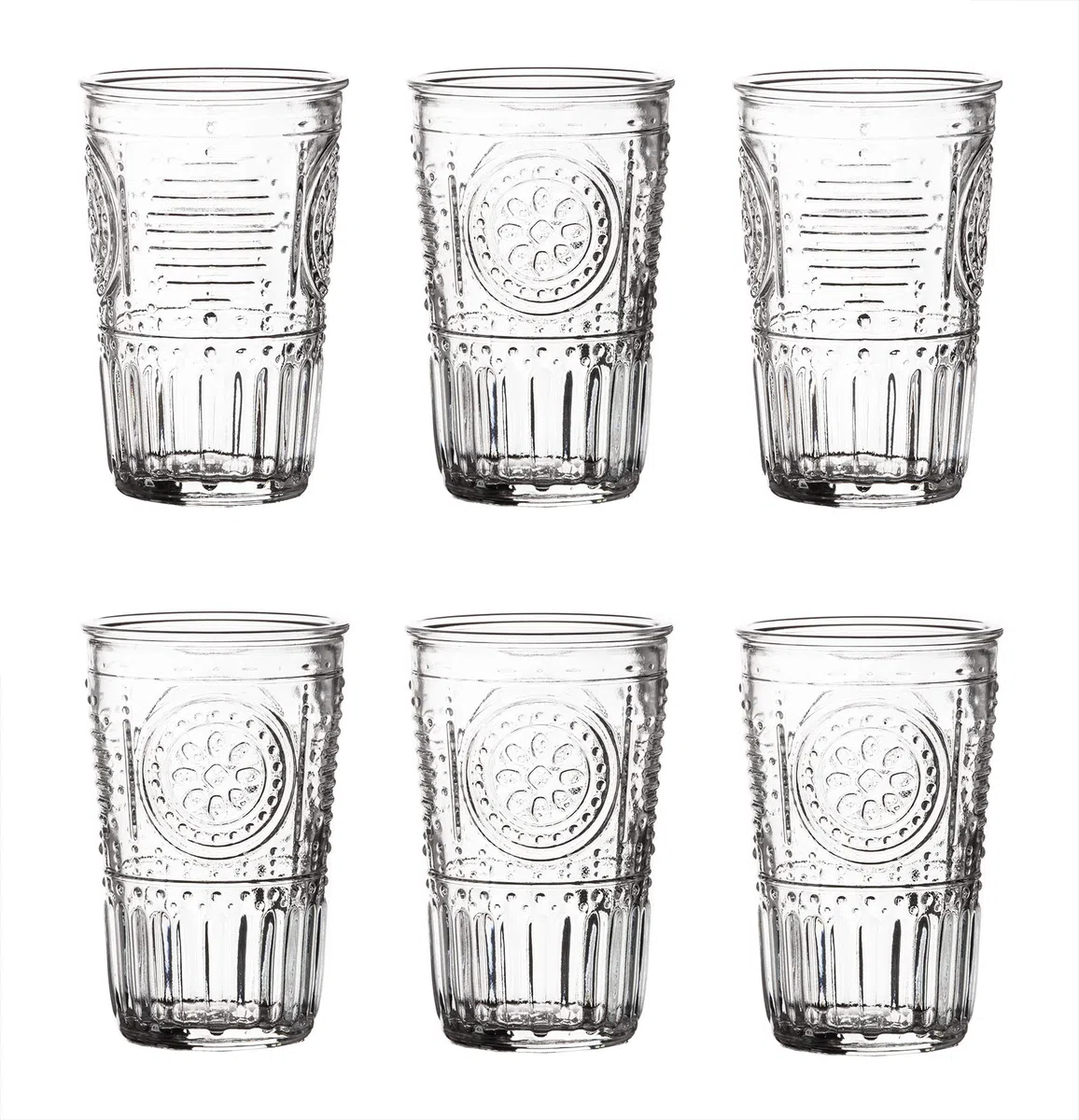 Bormioli Rocco Romantic Juego de 6 Vasos 30,5 cl, Cristal Transparente, 8 x 8 x 12,5 cm