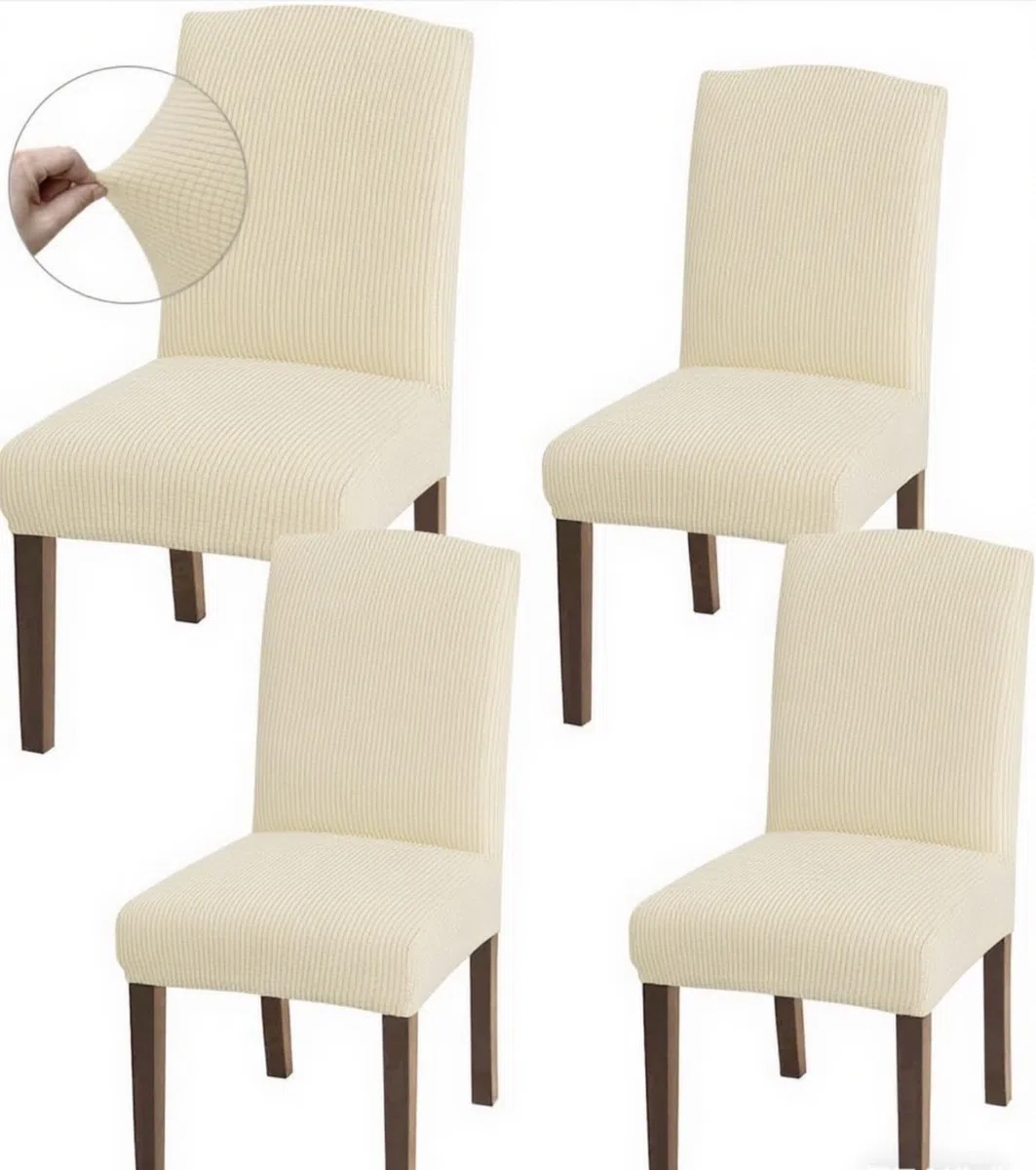 Granbest Fundas para sillas de alta elasticidad, juego universal de fundas de jacquard para sillas de comedor, protectores de silla extraíbles para comedor, cocina, restaurante y hotel (juego de 4