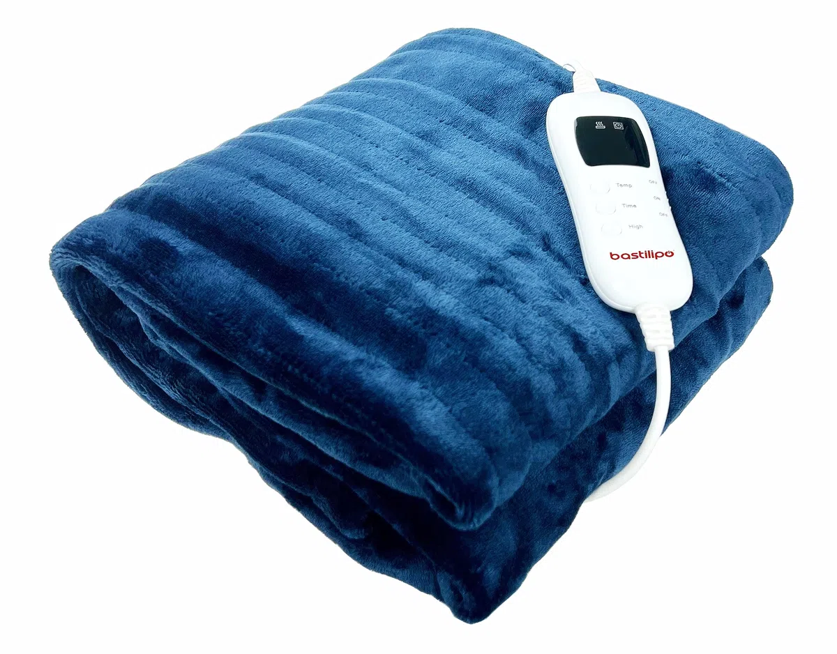 Bastilipo, Manta electrica de Franela Suave MELC-120, de 180 x 120 cm, Mando de Control con 9 potencias.