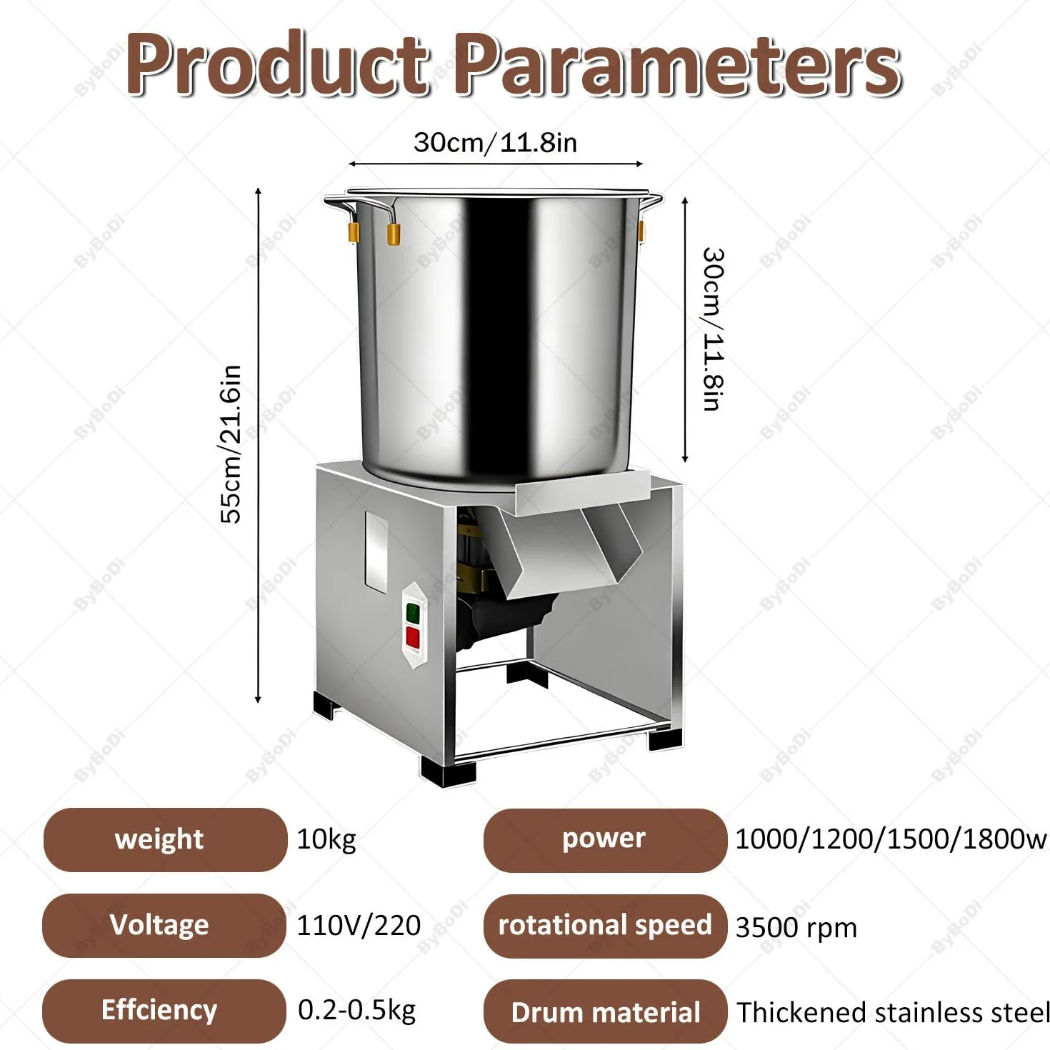 Picadora de Verduras eléctrica, 1800 W, Profesional, de Acero Inoxidable Reforzado, Entrada de alimentación de Gran diámetro, 120 kg/h, 3500 RPM, para alimentación Animal, Verduras 220V-1200W