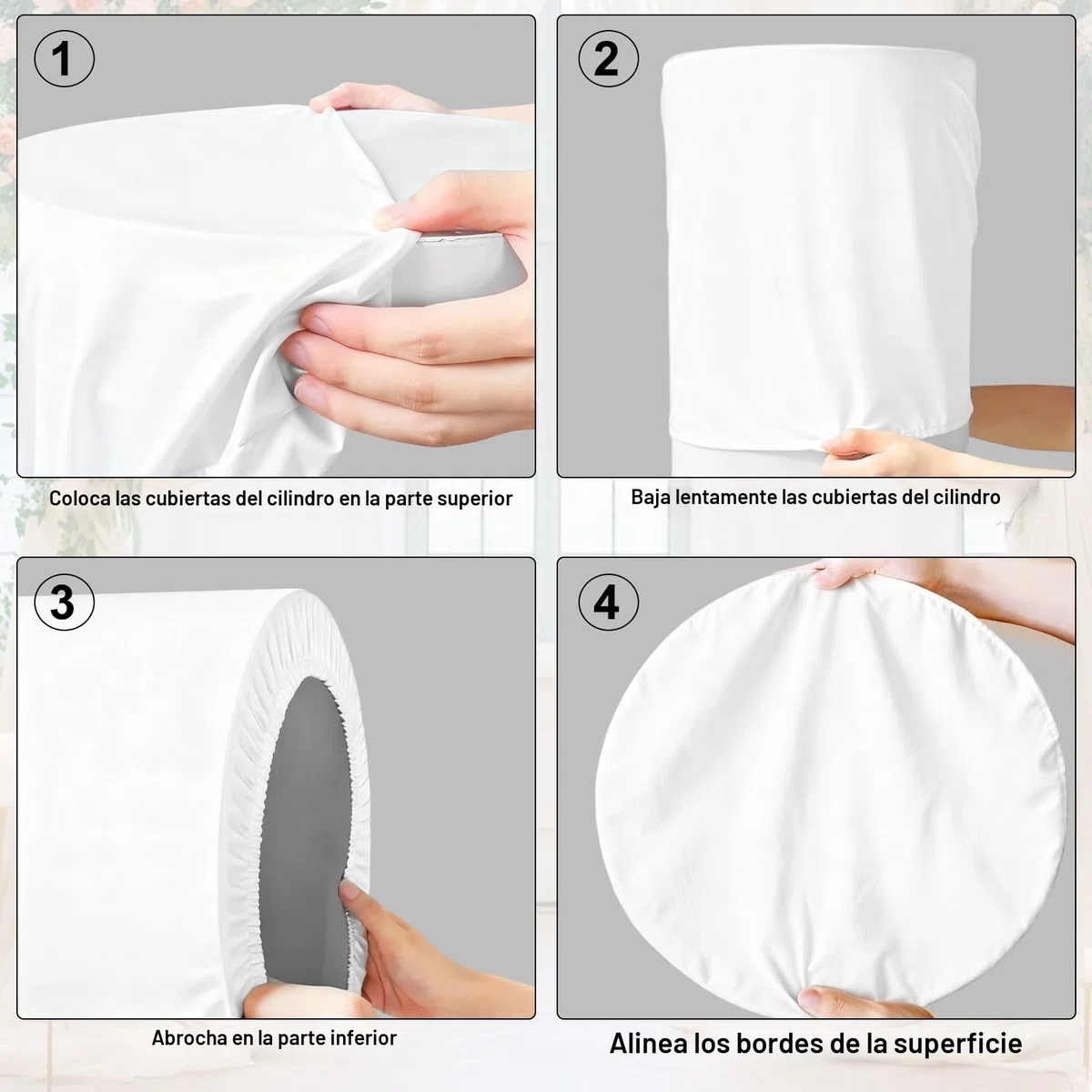 5 piezas de fundas de pedestal cilíndrico de Spandex, cubierta de soporte de exhibición de base cilíndrica redonda para fiestas de cumpleaños, Navidad, Nochevieja