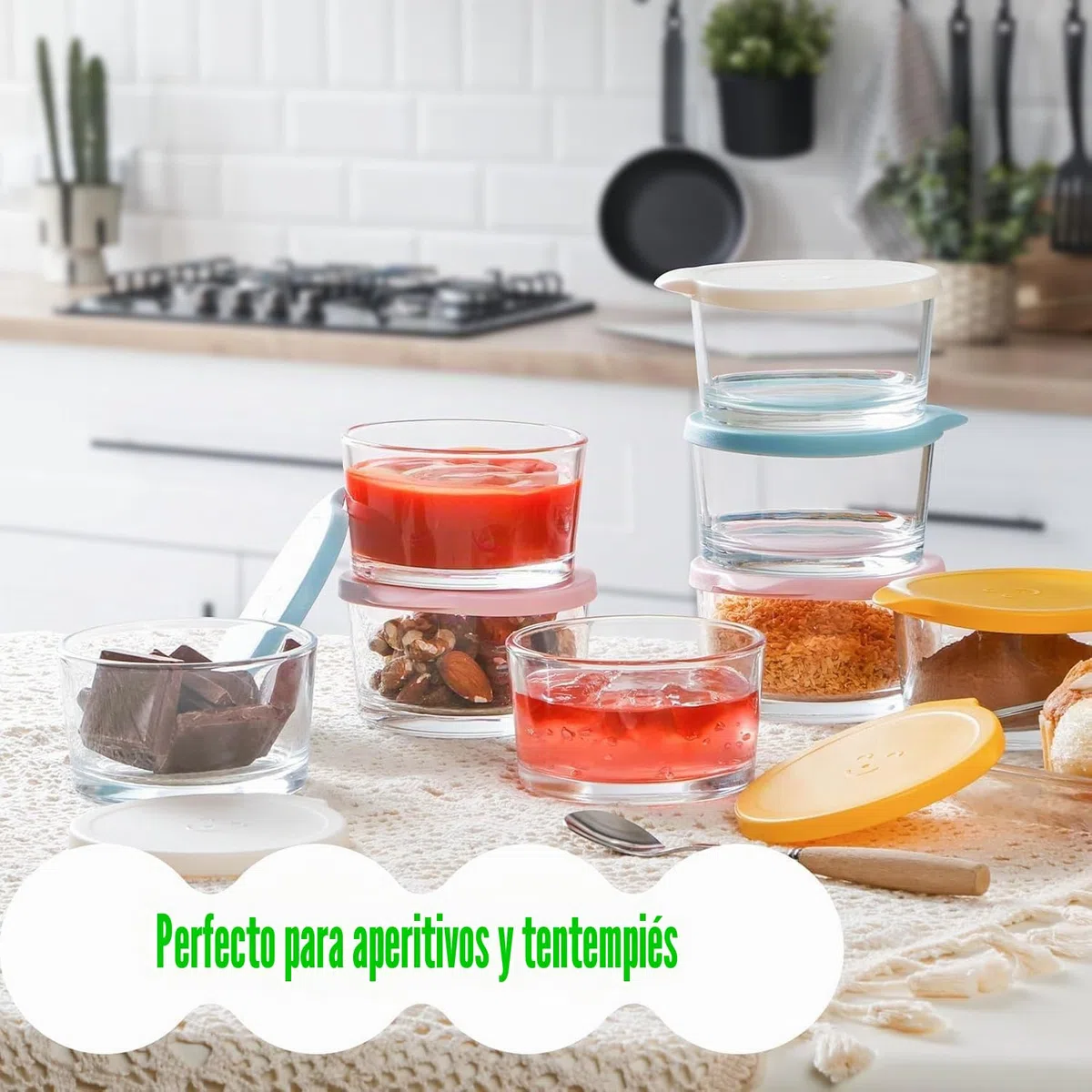 8 recipientes para aderezos para ensaladas, 200 ml, tarros pequeños con tapa, para aperitivos, salsas, especias, yogur, pudín