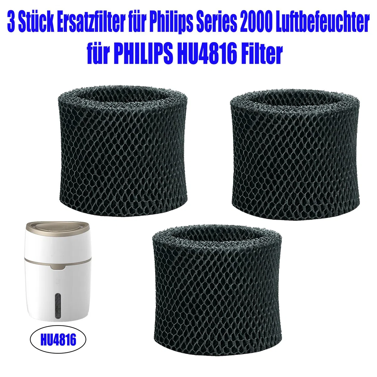 Filtro de repuesto para humidificador Philips Series 2000 FY2402/30, compatible con filtro humidificador Philips HU4816