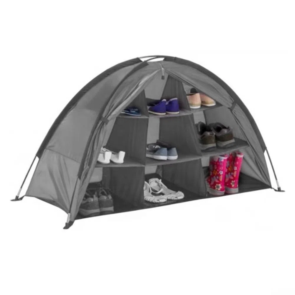Solución de almacenamiento de 9 estantes para exteriores para zapatos y ropa, ligera e ideal para acampar y organización de caravanas