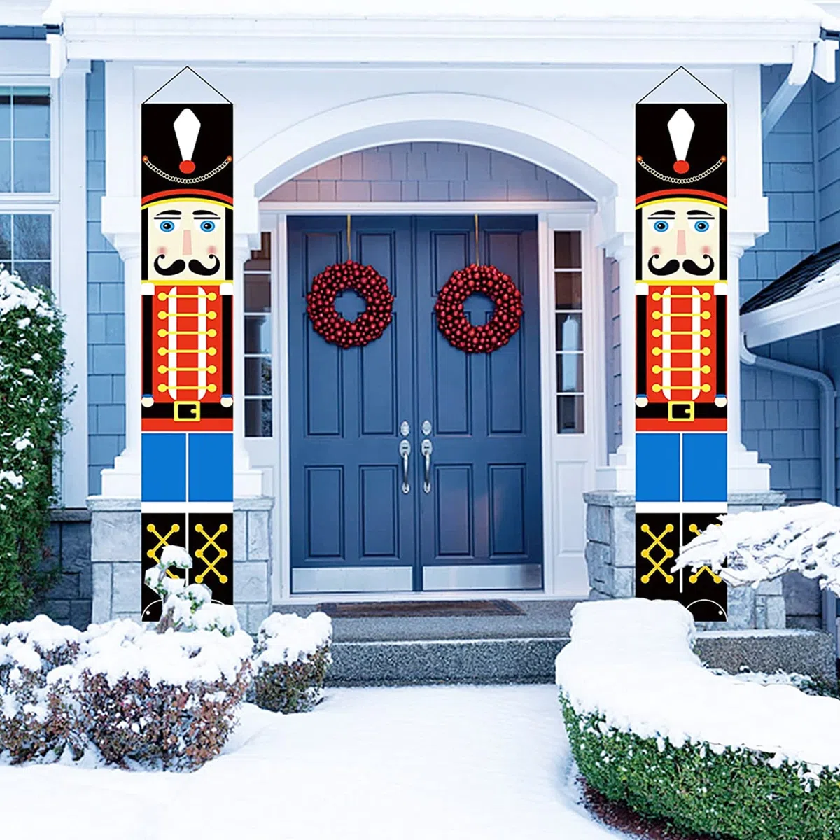 1 Par 30 X 180cm Decoración Colgante De Porche De Navidad Para Exteriores, Decoraciones Navideñas Cascanueces,Pancartas de Cascanueces,Para Vacaciones, Al Aire Libre, Interior, Fiesta