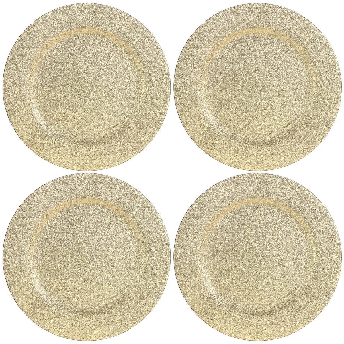 com-four® 4x Platos de Carga - Platillos Monocromáticos Reutilizables Brillantes como decoración de Mesa - Platos Decorativos Monocromáticos para Bodas, celebraciones Familiares o Navidad - Ø 33 cm