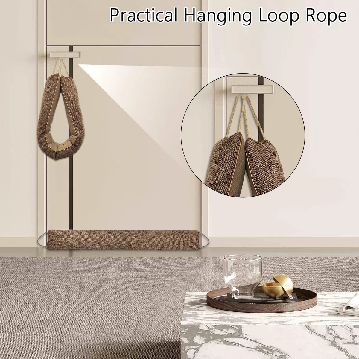 91cm Burlete Puertas, Burlete Protector contra Frío y Viento, Tapón de Bajo Puerta, Burlete Ventana para Sala de Estar, Dormitorio, Cocina (Marrón)