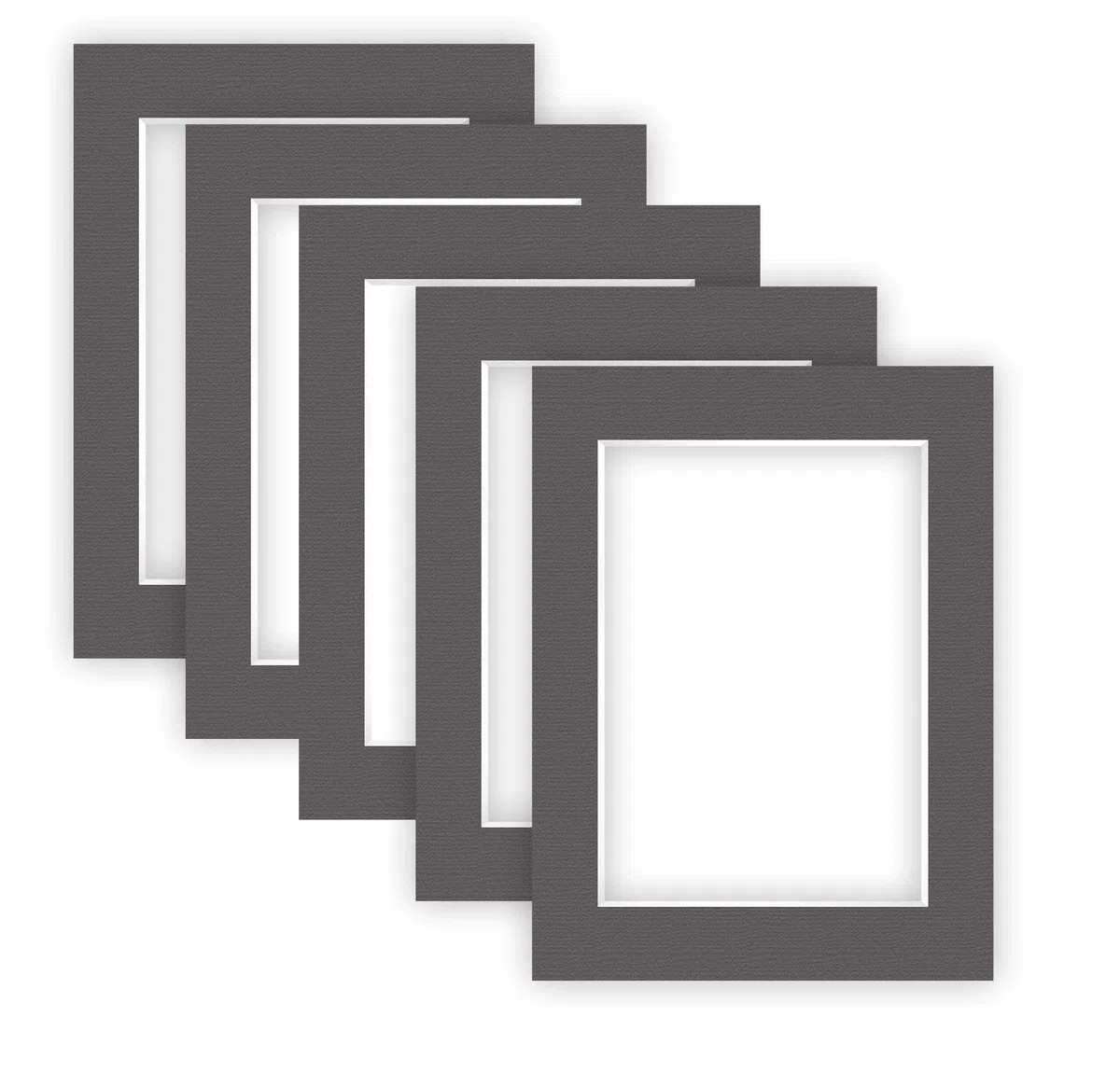 nielsen Conservation Passepartout cartón 2,2 mm,juego de 5, tamaño exterior 30x40 cm para tamaño de imagen 20,5 x 29,5 cm,gris grafito con estructura