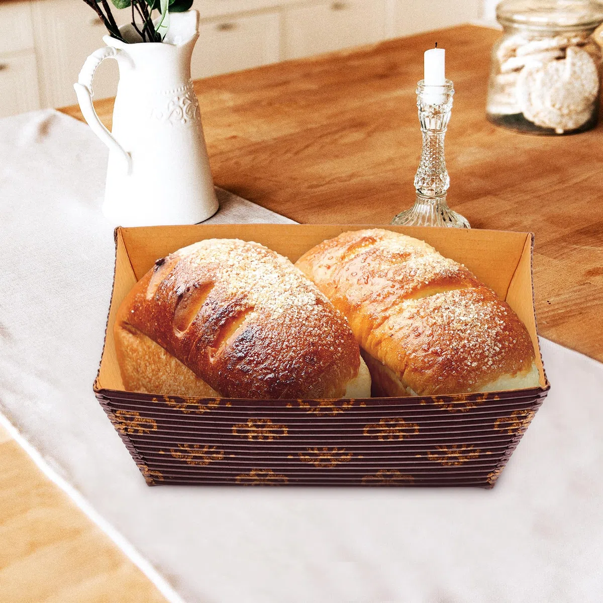 Moldes de papel desechables para hornear, 25 unidades, rectangulares, resistentes al, para microondas, hornos, aperitivos, papel de estraza seguro, soporte para sartén de,