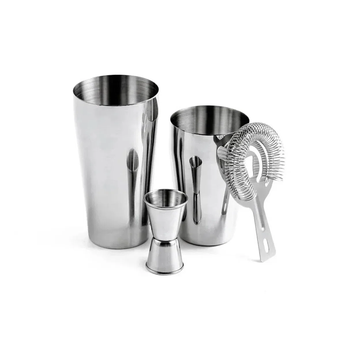 Jigger Juego de 4 cocteleras mezcladoras, Kit de Barman, coctelera de Bebidas Mixtas de 18 oz y 28 oz, colador, medidor Doble