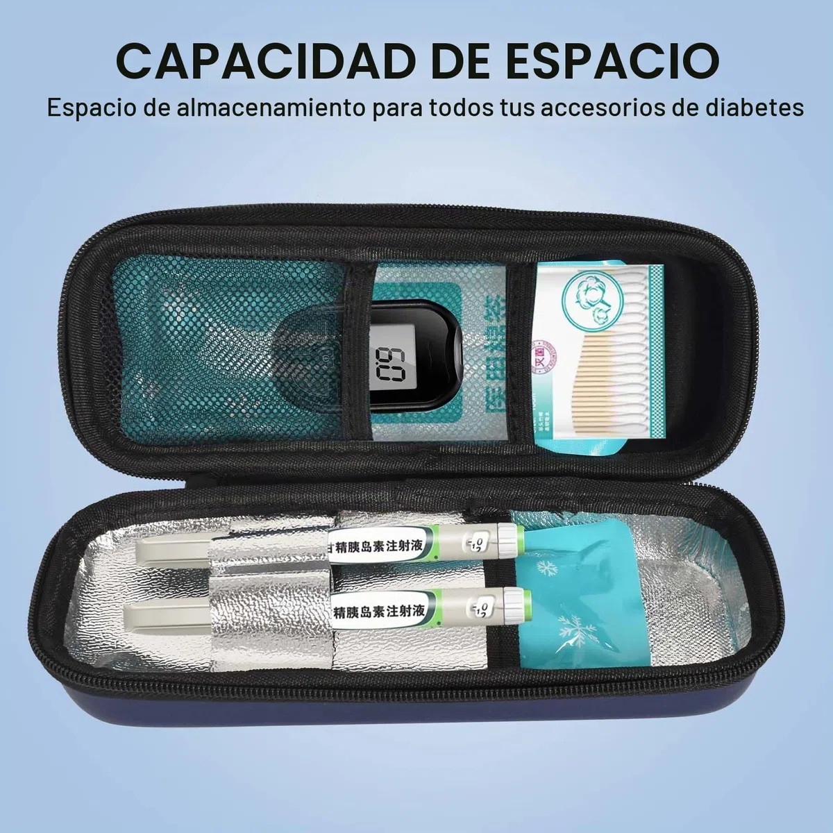 Estuche de Viaje para Enfriador de Insulina, Mini Enfriador de Medicamentos para Viajes, Estuche Aislado para Insulina y Otros Accesorios, Bolso Diabético, Maleta para Insulina