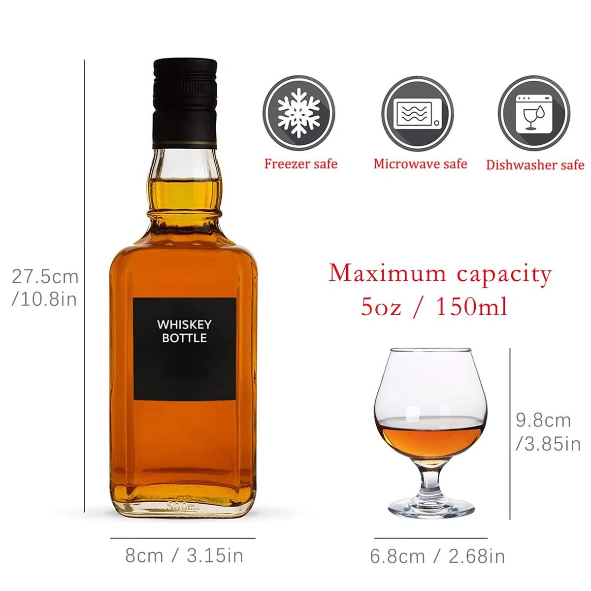 Snifters - Juego de 6 vasos de chupito de 5 onzas (150 ml | 5 floz)