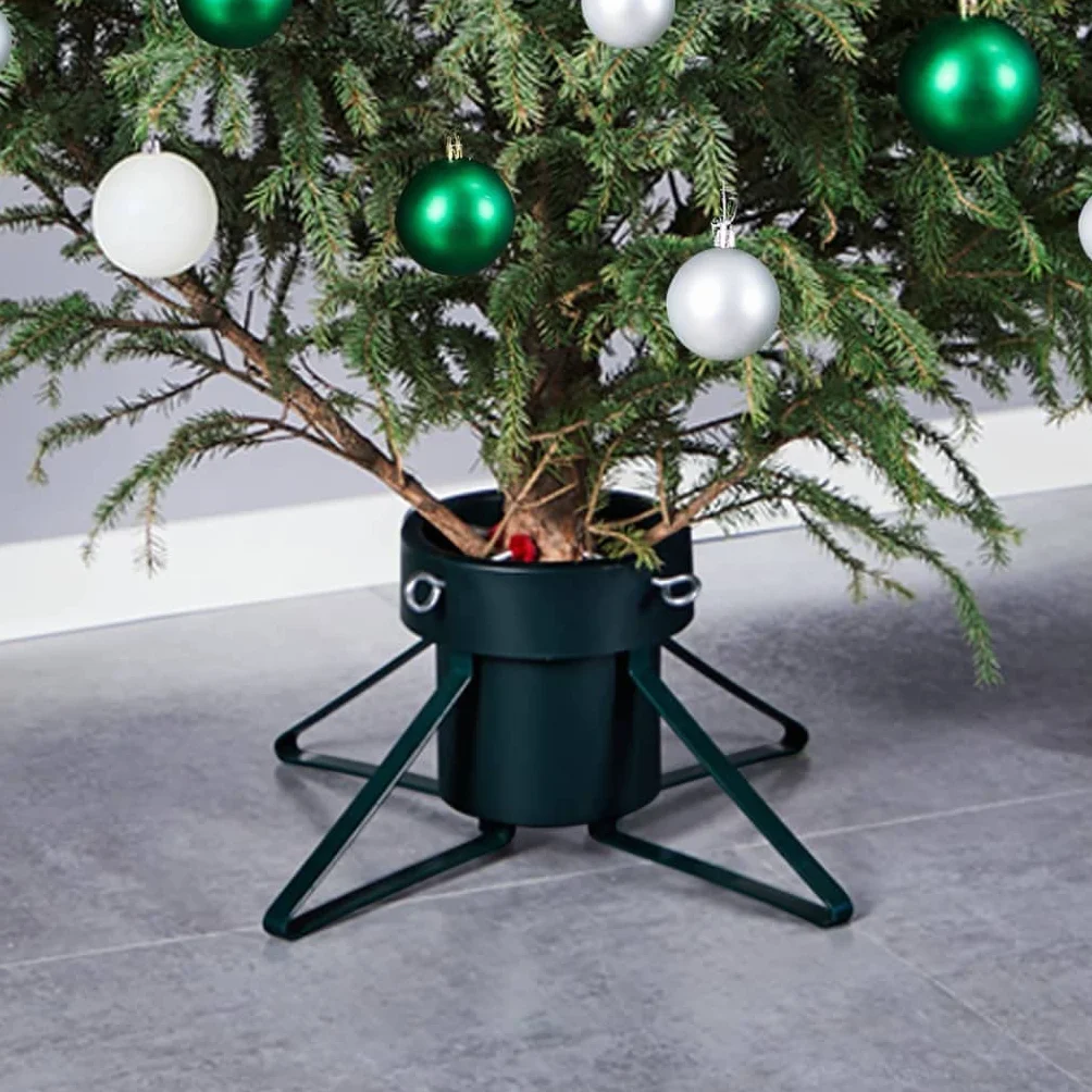 vidaXL Soporte para Árbol de Navidad Adorno Decoración Navideña Sostenedor Fiestas Festividades Casa Rústico Fuerte Robusto Negro 46x46x19 cm