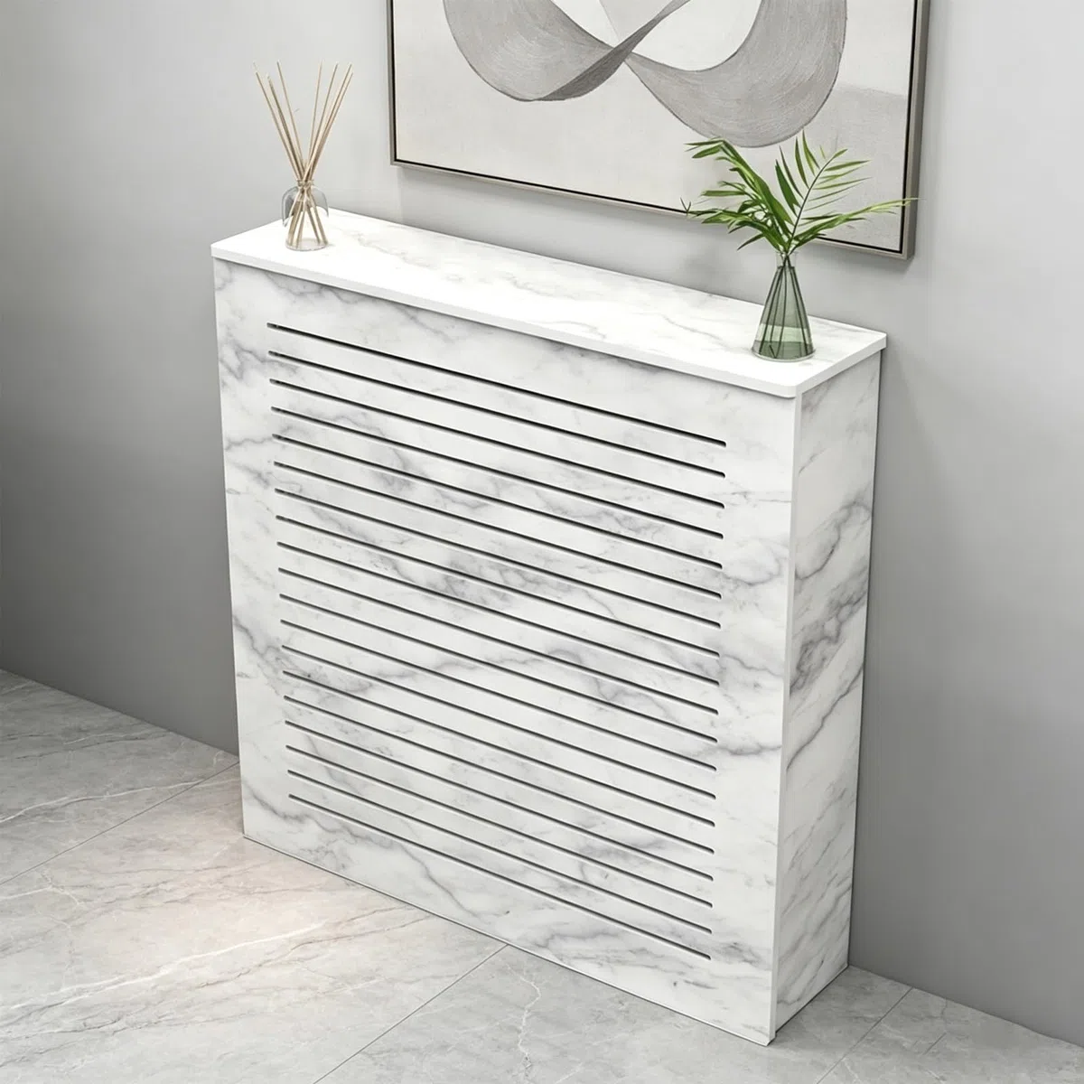 Fundas de calefacción transpirables con plataforma de almacenamiento, estante moderno para armario de radiador de dormitorio, fundas de radiador de vapor para sala de estar, cubiertas de radiador de
