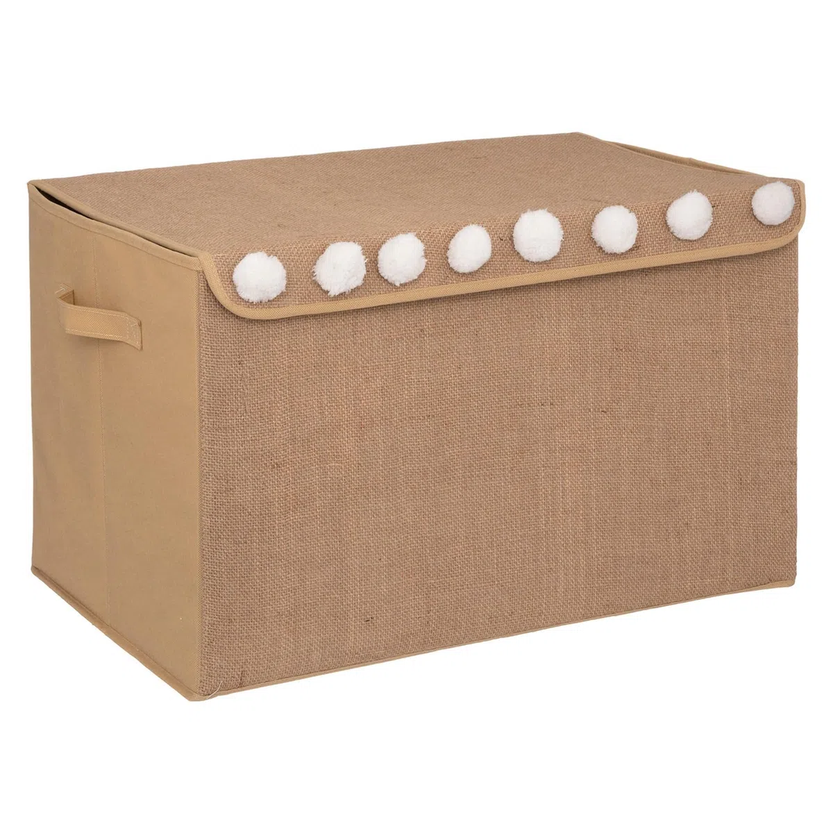 WELL HOME - Baúl infantil en yute con pompones