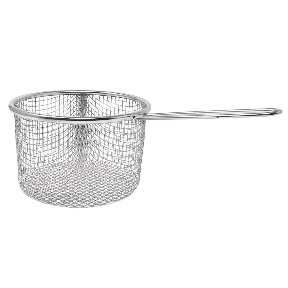 MGE - Cazo de Cocina con Cestilllo Freidor - Cazo Acero Inoxidable con Cesto Freidora - Cazuela Freidora con Cestillo - Ø 16 cm