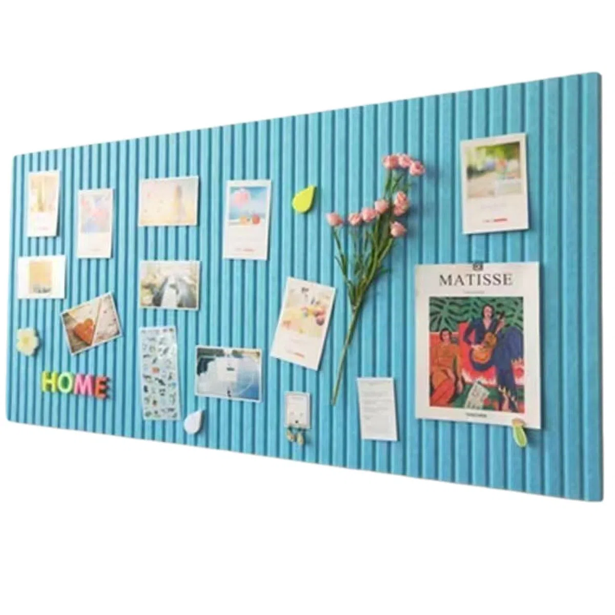 Panel de Corcho Autoadhesivo Colorido, Tablón de Fieltro Moderno para Oficina, Aula o Habitación Infantil, con Chinchetas,Light blue,80 * 120cm