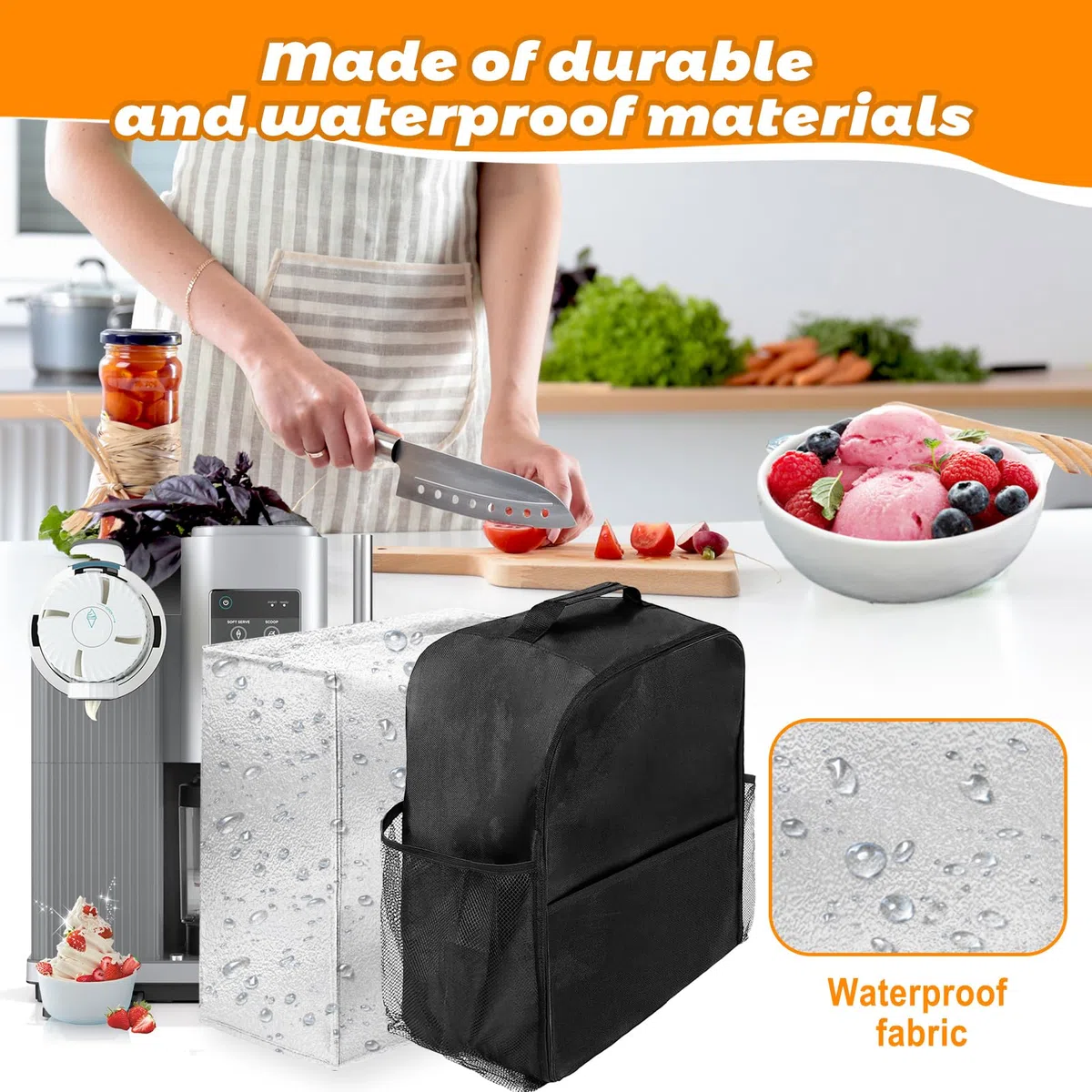 Bolsa de almacenamiento para máquina de hielo Ninja Creami Swirl NC701EU, funda protectora antipolvo ligera y plegable para accesorios Ninja Swirl