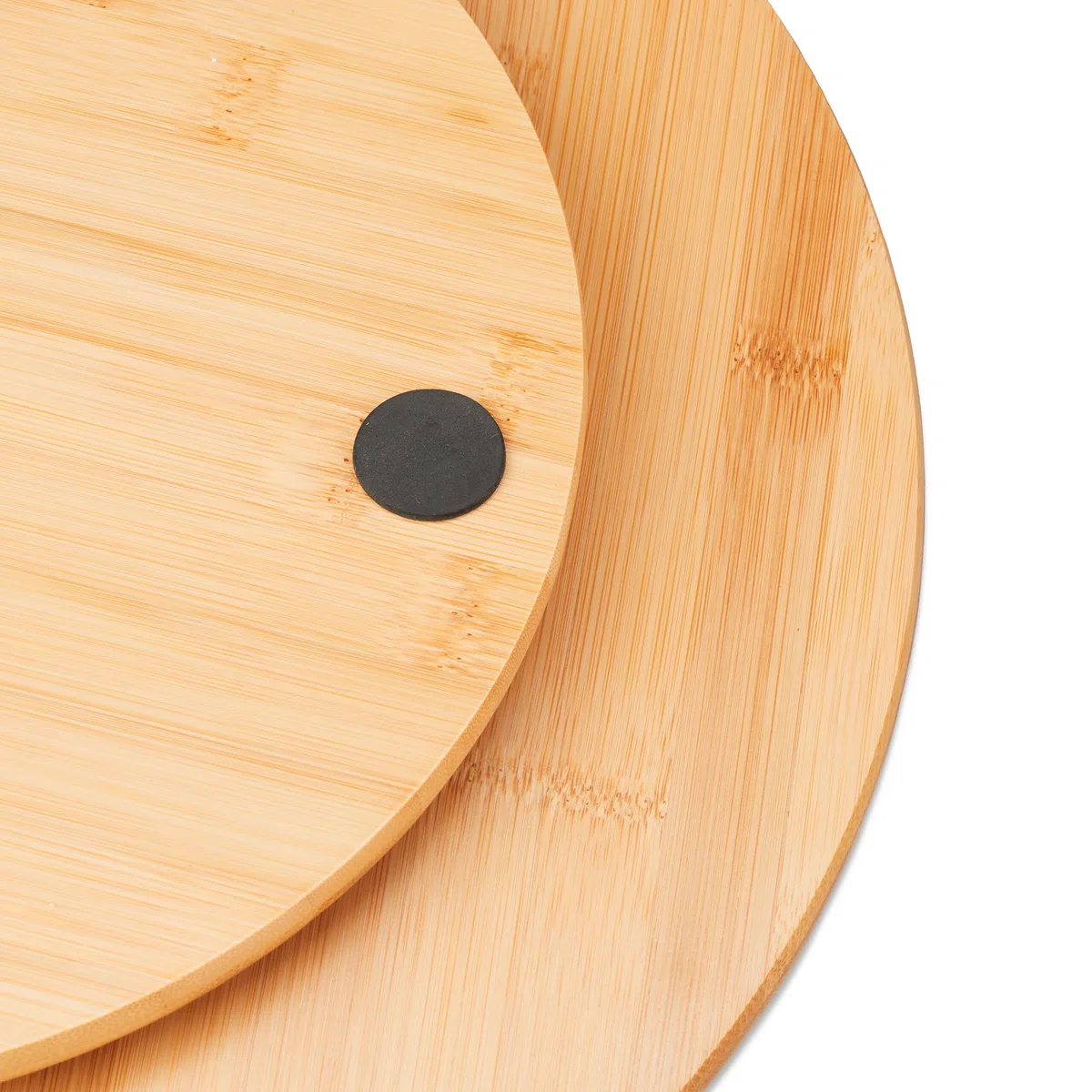 Relaxdays Plato Giratorio Redondo de Madera, Soporte Tartas, Bandeja Aperitivos, Soporte Especias, Bambú, Ø 40cm, Marrón