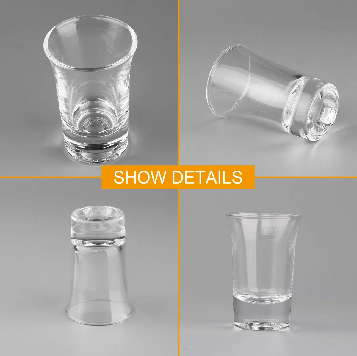 Juego de vasos de chupito de base pesada de 1.5 onzas, vasos de chupito de whisky de 1.5 onzas, vasos de licor, mini vasos de vidrio de doble cara, vasos de tequila, vasos de chupito de vidrio