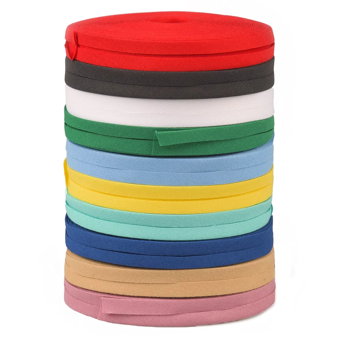 10 rollos de 10 colores dobles, cinta de bias para costura y dobladillo, encuadernación para acolchar
