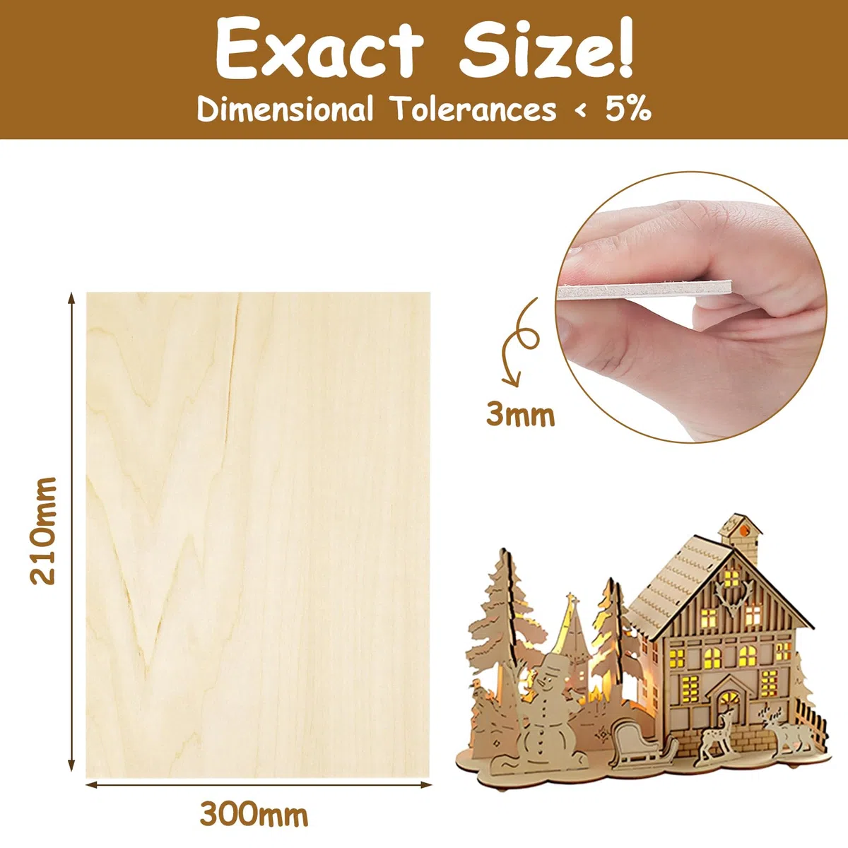 13 Piezas Madera Contrachapada 3mm,Madera de Balsa Fina 30 x 21 cm,Tablero Contrachapado de Tilo A4,Sin Terminar Tablero Maderas para Corte por Laser,CNC Router,Modelado,Calado,Manualidades