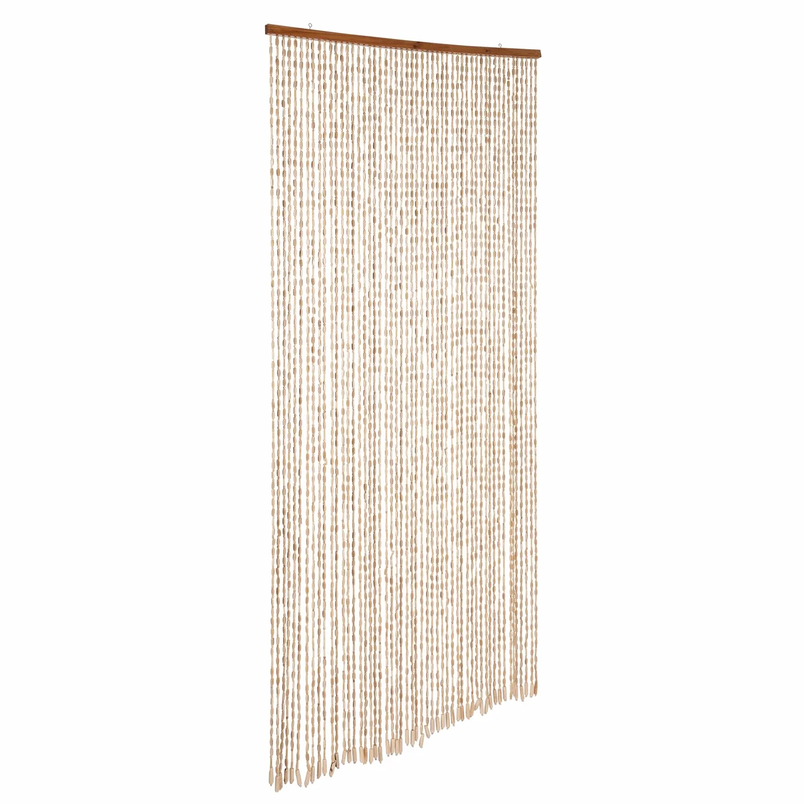 Cortina de cuentas de madera de bambú, 200 x 90 cm, separador de ambientes, sala de estar, dormitorio, cocina, baño, sostenible, duradera, hecha a mano, natural para instalaciones modernas