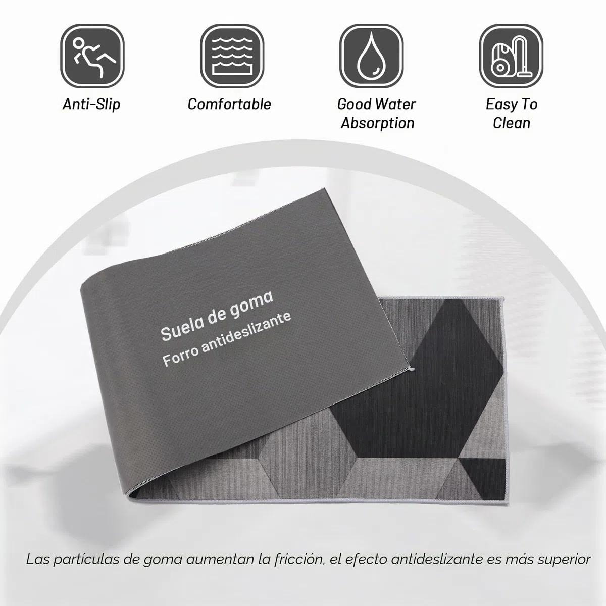 BWBIKE Juegos de alfombras de Cocina Alfombras de pie Lavables 2 Piezas Juegos de alfombras de Piso Antideslizantes de Microfibra, 43 x 75 cm + 43 x 150 cm, Rombo-Rejilla