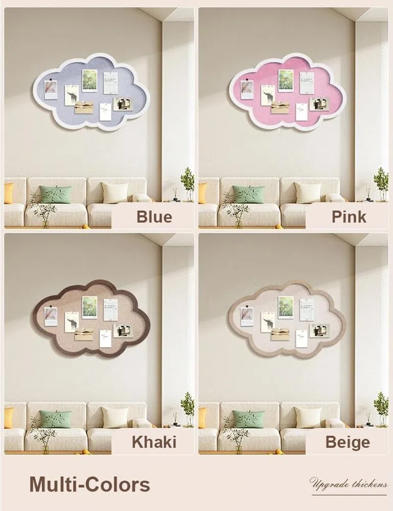 Tablero de anuncios de fieltro alternativo de nube autoadhesiva, tablero de fieltro para oficina en casa, panel de visualización de pared para fotos, notas y mensajes (rosa, 50 x 80 cm)