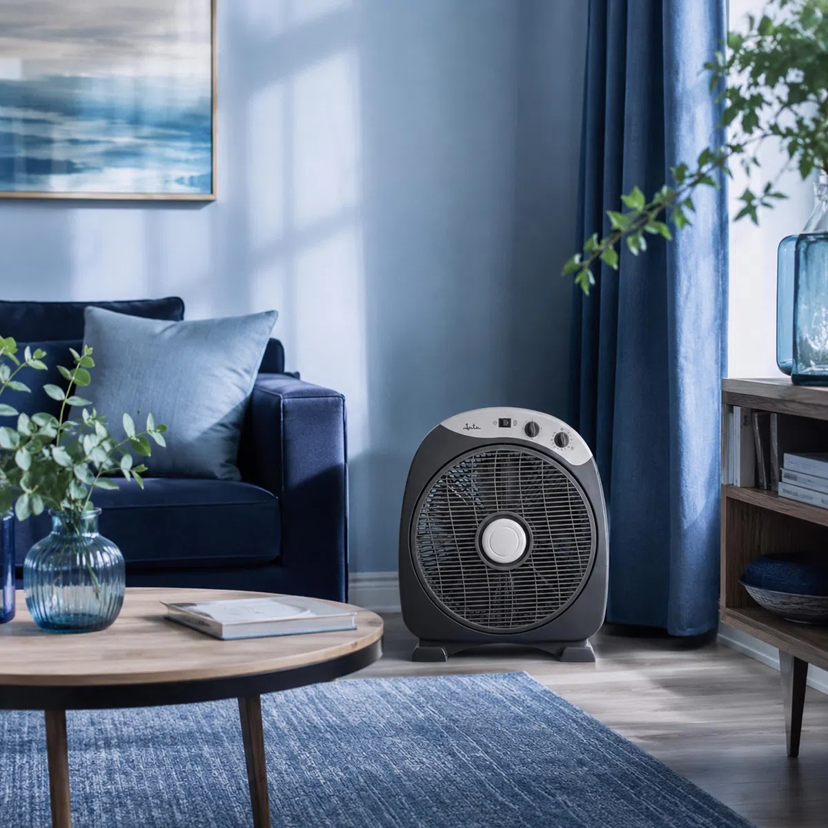 JATA JVVS3015 - Ventilador de Suelo Oscilante 3 Velocidades, Silencioso 60 dB, Temporizador 60 min, 33,5 cm, Bajo Consumo, Desconexión Automática, 1419 m³/h