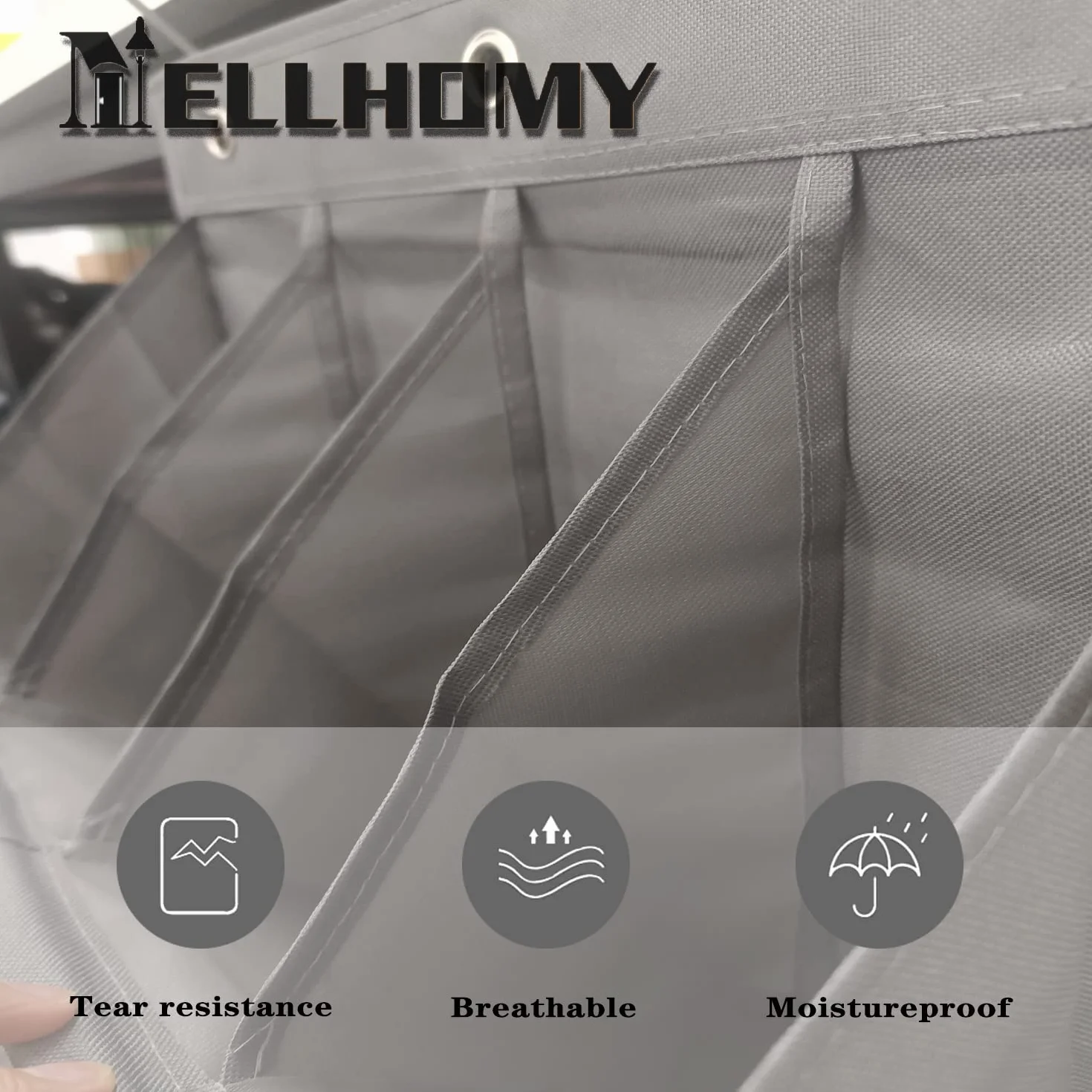Organizador de zapatos sobre la puerta, paquete almacenamiento de zapatos colgantes, almacenamiento de varios compartimentos con 6 ganchos, zapatero para zapatos, accesorios(L)