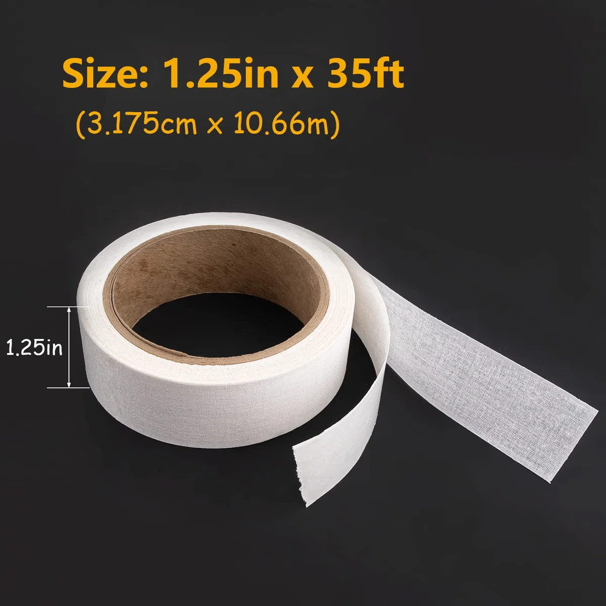 Lineco Cinta autoadhesiva de lino para bisagras, color blanco, 1.25 x 35 pies