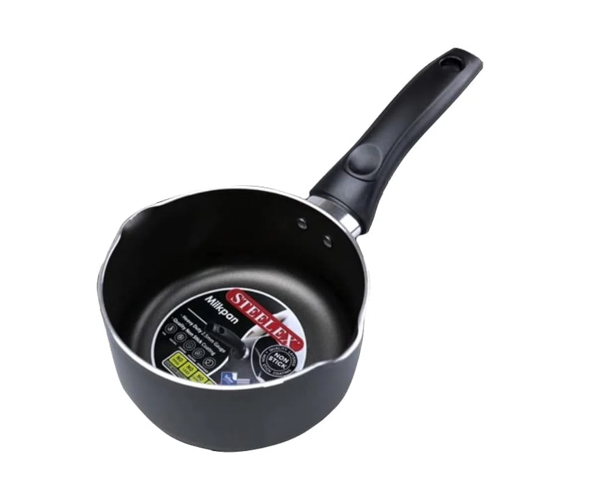 Sartén de leche antiadherente de 16 cm con doble doble vertido de labios antiadherente de aluminio pequeña sartén de leche profunda olla de agua hirviendo cacerola