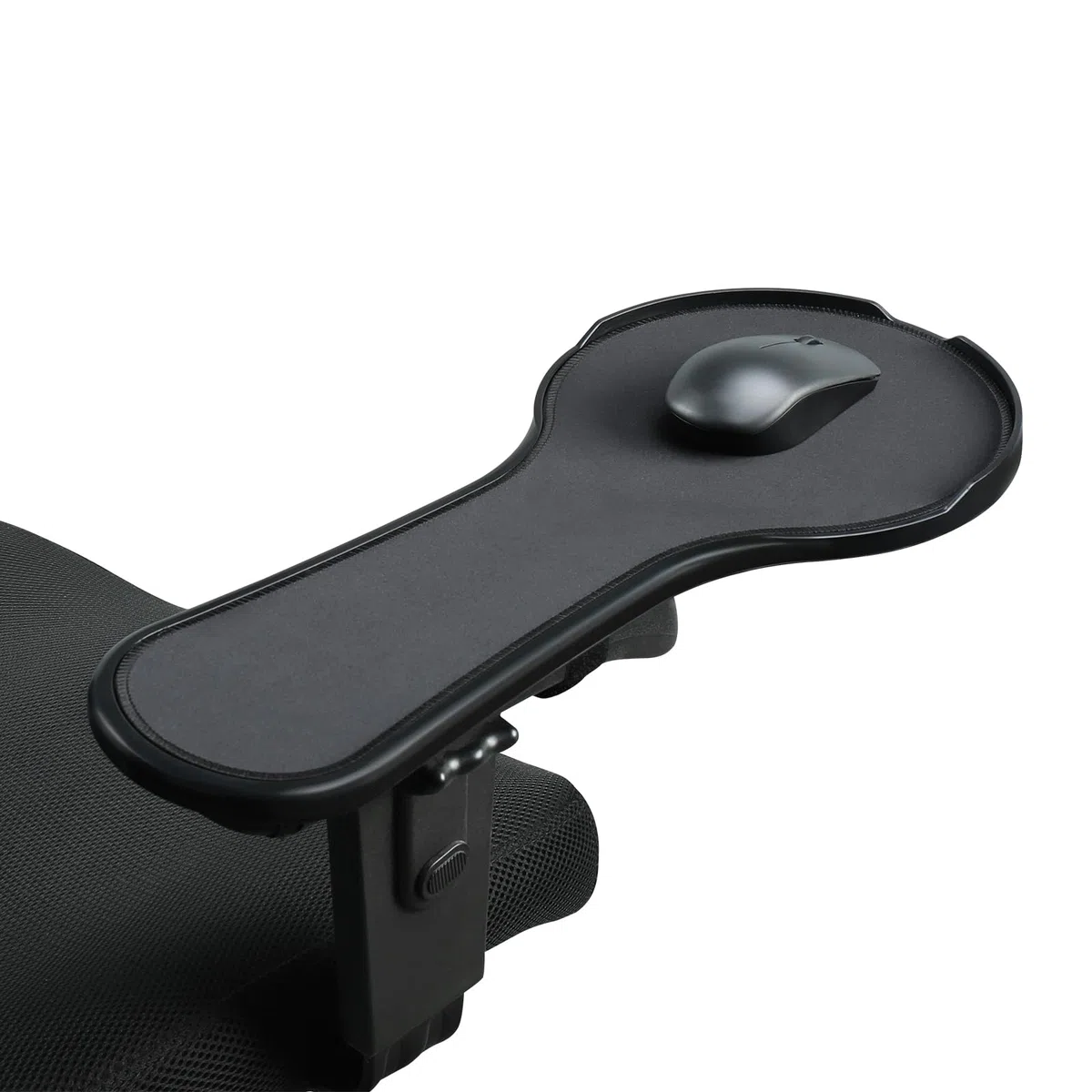 Reposabrazos ergonómico Ajustable para Silla, Bandeja de Plataforma de extensión de Mouse con Deflector de Mouse para Evitar caídas, se Fija a la Silla, Color Negro