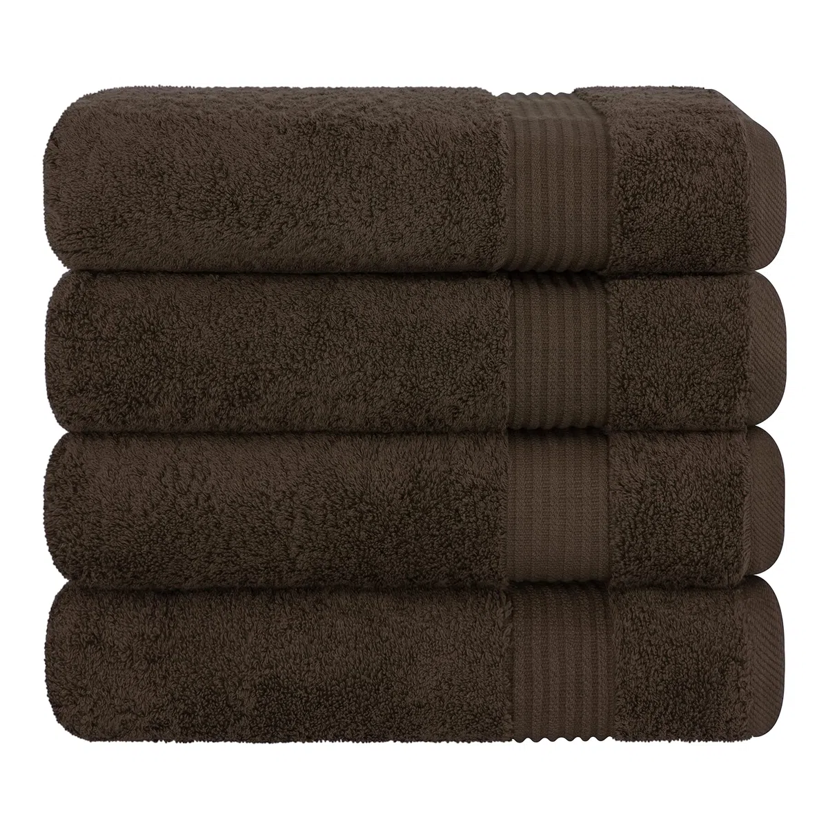 Cotton Paradise Juego de Toallas de baño turcas de 100% algodón, 4 Piezas, Toallas de baño de Felpa Suave, Juego de baño Color marrón