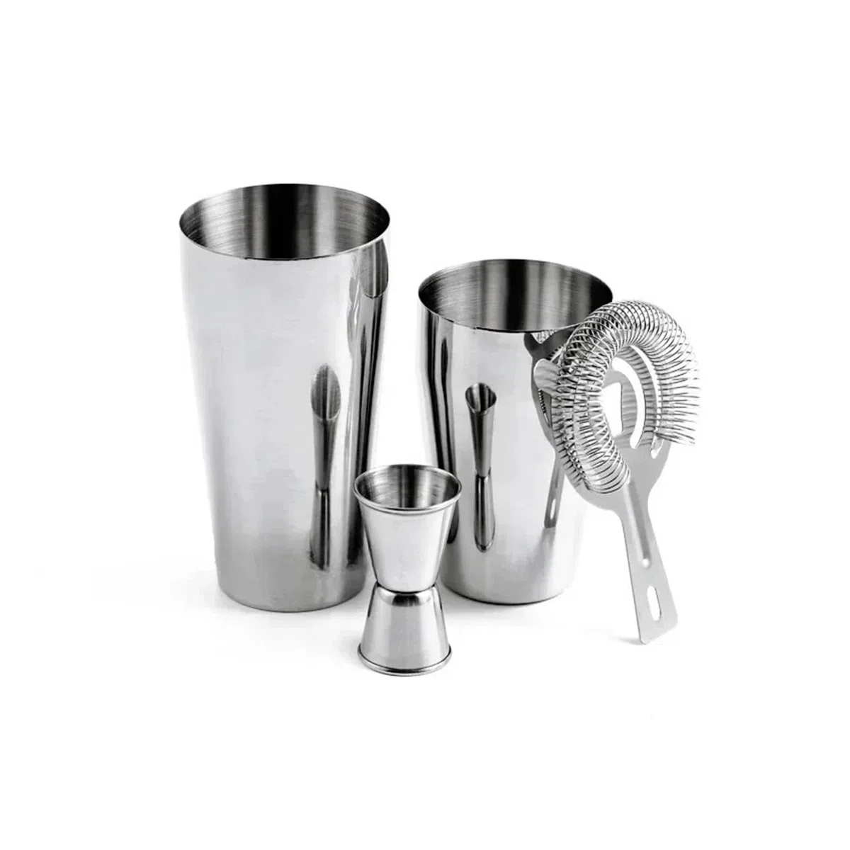 Jigger Juego de 4 cocteleras mezcladoras, Kit de Barman, coctelera de Bebidas Mixtas de 18 oz y 28 oz, colador, medidor Doble