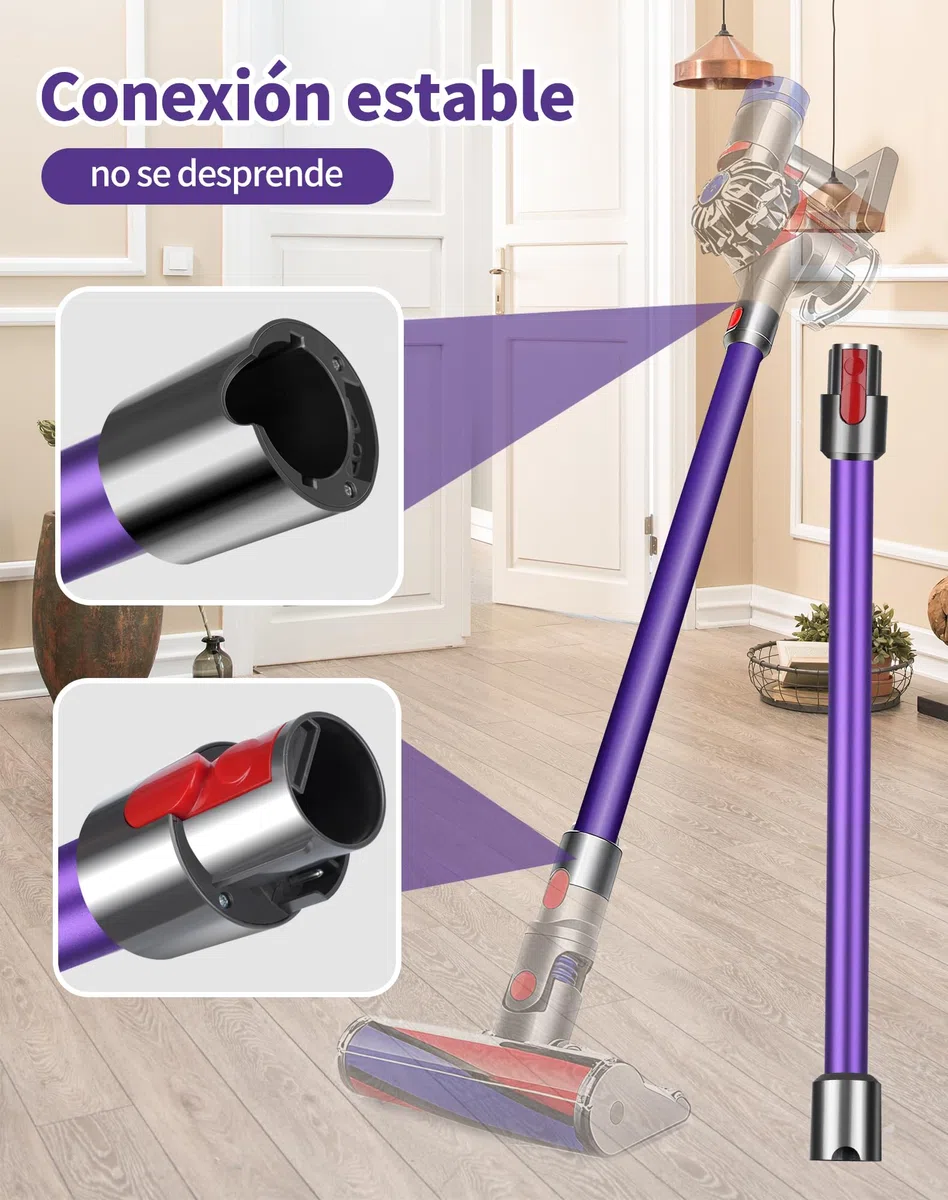LAOYE Tubo de Extensión de Repuesto para Dyson V7 V8 V10 V11 V15 - Tubo Telescópico Rígido con Liberación Rápida para Aspiradora Dyson - 72 cm